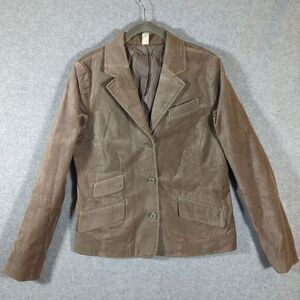 Old Navy Velvet Champagne‎ Nude Blazer Womens M Jacket Y2K VTG Classic Business